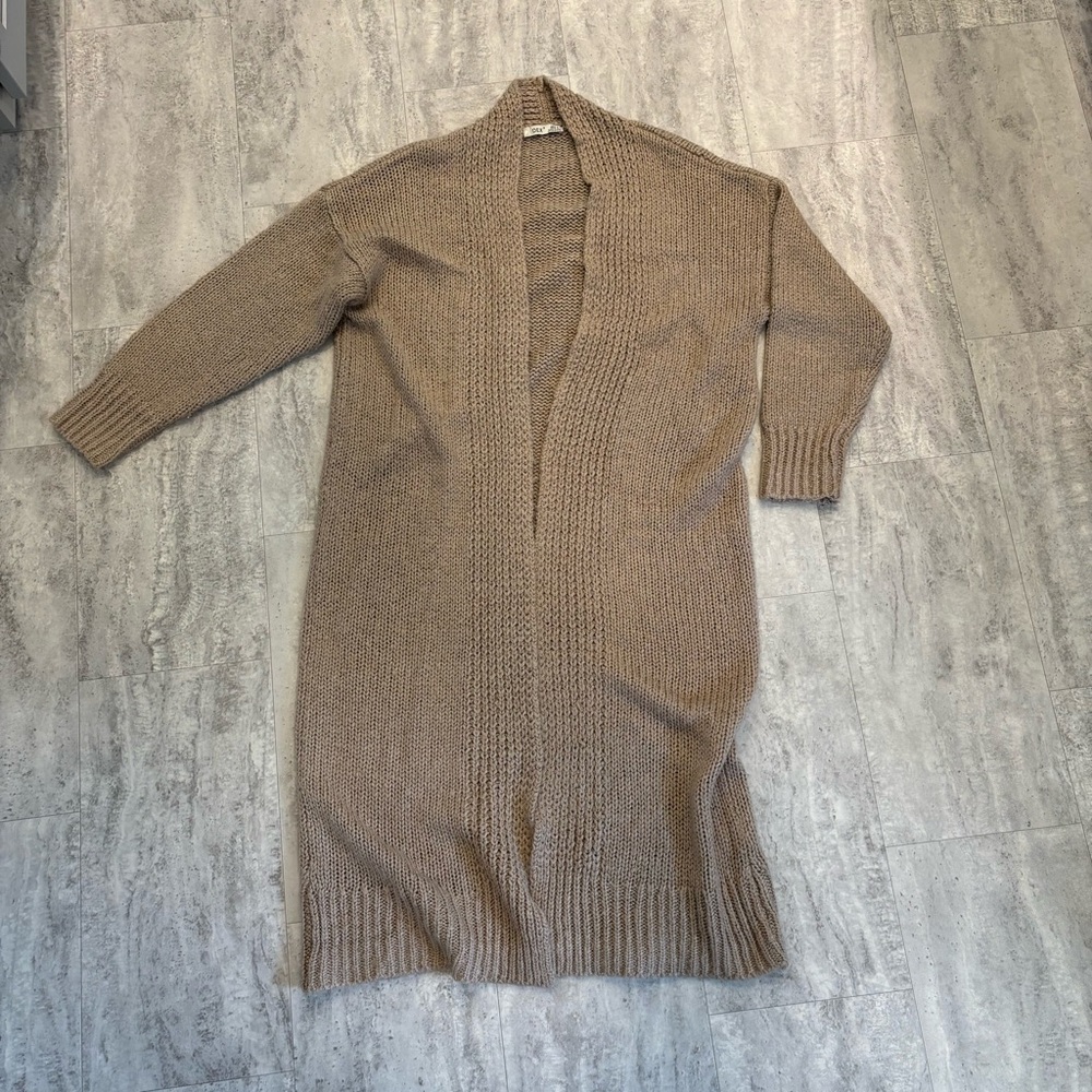 Women's Tan Sweater Cardigan